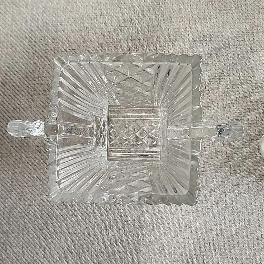 Art Deco Glass Sugar and Creamer